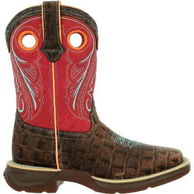 Lil' Rebel By Durango Kids Gator Emboss Red Western Boot, DBT0233, Red 8 Lil' Rebel By Durango Kids Gator Emboss Red Western Boot, DBT0233, Red - Image 6