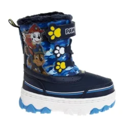 Paw Patrol Fur Lined Insulated Waterproof Winter Snow Boots – Chase And Marshall Boy Boots Size 6-12 (Toddler/Little Kid)