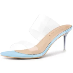 Allegra K Women's Clear Slide Stiletto Heels Sandals -Georgia Shoes Shop GUEST 08852bdf 721b 4c9e 95c4 fedb5448062a