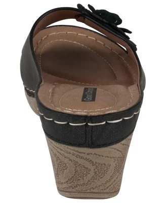 GC Shoes Naples Flower Comfort Slide Wedge Sandals 4 GC Shoes Naples Flower Comfort Slide Wedge Sandals - Image 2