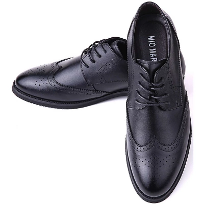 Mio Marino Men's Speckled Wingtip Laced Dress Shoes 5 Mio Marino Men's Speckled Wingtip Laced Dress Shoes - Image 3