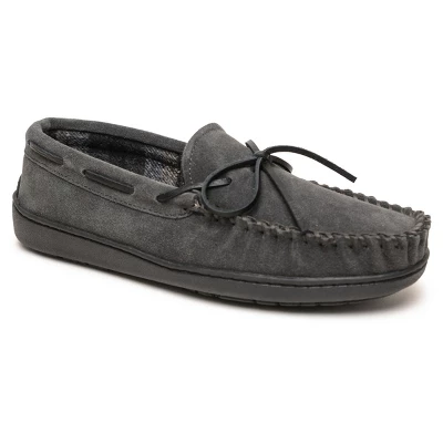 Minnetonka Men's Suede Plaid Lined Hardsole Moccasin Slippers 7 Minnetonka Men's Suede Plaid Lined Hardsole Moccasin Slippers - Image 5