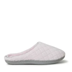 Dearfoams Women's Leslie Quilted Microfiber Terry Memory Foam Clog Slipper