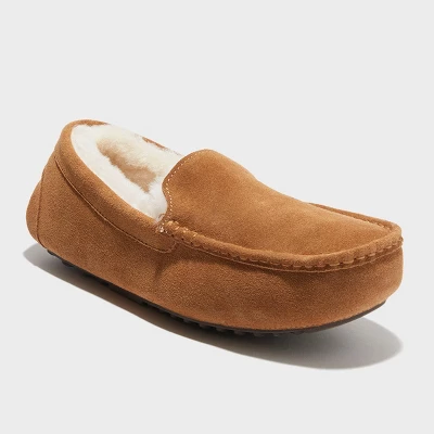 Dluxe By Dearfoams Men's Nelson Shearling Moccasin Slippers - Chestnut 6 Dluxe By Dearfoams Men's Nelson Shearling Moccasin Slippers - Chestnut - Image 4