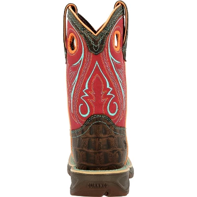 Lil' Rebel By Durango Kids Gator Emboss Red Western Boot, DBT0233, Red 5 Lil' Rebel By Durango Kids Gator Emboss Red Western Boot, DBT0233, Red - Image 3