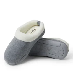 Dearfoams Women's Olive Sweatshirt Clog Slip On Slippers