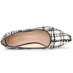 Allegra K Women's Pointy Toe Knitted Print Chunky Heels Pumps -Georgia Shoes Shop GUEST 150c45a5 d11f 4d1b a83b 040f50f74244