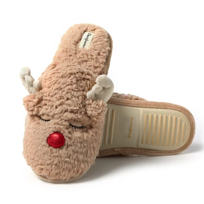 Dearfoams Men's Reindeer Novelty Holiday Scuff Slipper 3 Dearfoams Men's Reindeer Novelty Holiday Scuff Slipper