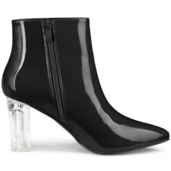 Allegra K Women's Clear Heel Pointy Toe Chunky Heels Ankle Boots -Georgia Shoes Shop GUEST 15eb293a 7d9b 47e4 a6d6 6df37a8194e3