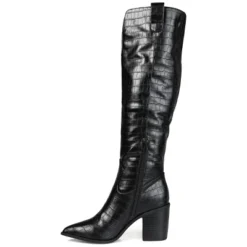 Journee Collection Womens Therese Tru Comfort Foam Wide Calf Stacked Heel Knee High Boots
