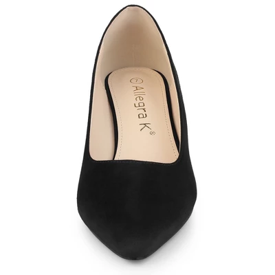 Allegra K Women's Pointy Toe Slip On Wedge Heel Pumps 3 Allegra K Women's Pointy Toe Slip On Wedge Heel Pumps