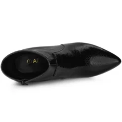 Allegra K Women's Pointed Toe Snake Print Chunky Heel Ankle Boots -Georgia Shoes Shop GUEST 1956aea1 1119 4fdf aa75 41243603a99a