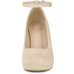 Perphy Mary Jane Pump Ankle Strap Round Toe Stiletto Heels Pumps For Women