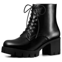 Allegra K Women's Platform Chunky Heel Combat Boots -Georgia Shoes Shop GUEST 1b06986a 5ac3 4517 81a2 90f1611229a7