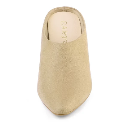 Allegra K Women's Pointed Toe Slip On Block Heel Slide Mules 3 Allegra K Women's Pointed Toe Slip On Block Heel Slide Mules