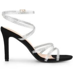 Allegra K Women's Rhinestone Lace Up Stiletto Heels Sandals -Georgia Shoes Shop GUEST 1f0eb5ee bf3f 4870 9344 6c8eeeb0b969