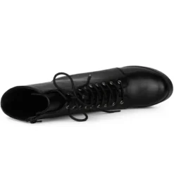 Allegra K Women's Platform Lace Up Chunky Heels Combat Boots -Georgia Shoes Shop GUEST 2327771b 9c82 4f88 b362 c5751983866c