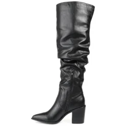Journee Collection Womens Pia Tru Comfort Foam Stacked Heel Over The Knee Boots