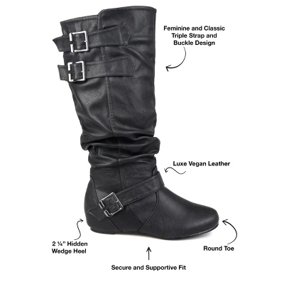 Journee Collection Womens Tiffany Hidden Wedge Mid Calf Boots 9 Journee Collection Womens Tiffany Hidden Wedge Mid Calf Boots - Image 7