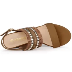 Allegra K Women's Boho Buckle Ankle Strap Chunky Heels Sandals -Georgia Shoes Shop GUEST 259499e8 b835 4b5f 8fba b32115525482