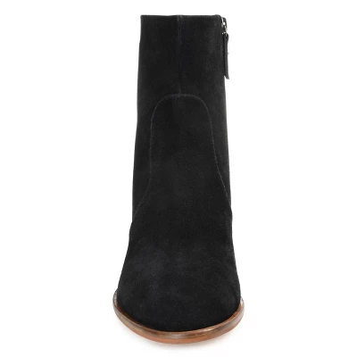 Journee Signature Womens Genuine Leather Airly Almond Toe Stacked Ankle Booties 7 Journee Signature Womens Genuine Leather Airly Almond Toe Stacked Ankle Booties - Image 5