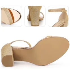 Women's Glitter Ankle Strap Chunky High Heels Sandals -Georgia Shoes Shop GUEST 2c2ba32a 44d1 4a81 bf80 d40d87c07952