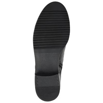 Journee Signature Womens Genuine Leather Natara Round Toe Stacked Combat Booties 6 Journee Signature Womens Genuine Leather Natara Round Toe Stacked Combat Booties - Image 4