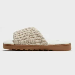 Dluxe By Dearfoams Women's Zola Knit Twist Vamp Slide Slippers