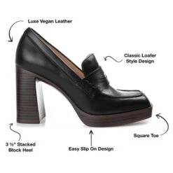 Journee Collection Womens Ezzey Loafer Mid Stacked Heel Square Toe Pumps -Georgia Shoes Shop GUEST 2ef1f27a 8eba 42e1 9dd1 6ab9316edbfa