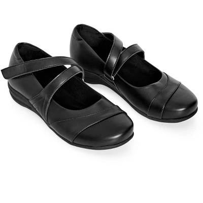 Women's WIDE FIT Brooklyn Comfort Flat - Black | CLOUDWALKERS 8 Women's WIDE FIT Brooklyn Comfort Flat - Black | CLOUDWALKERS - Image 6