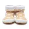 Komuello Toddler Girl First Walk Sock Shoes - Daisie Latte