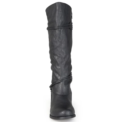 Journee Collection Womens Harley Stacked Heel Riding Boots 7 Journee Collection Womens Harley Stacked Heel Riding Boots - Image 5