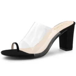 Allegra K Women's Ring Clear Chunky Heels Slide Heel Sandals -Georgia Shoes Shop GUEST 34beac77 2f1c 415c 92d5 ea14190aceb5