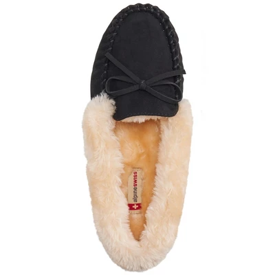 Alpine Swiss Leah Womens Shearling Moccasin Slippers Faux Fur Slip On House Shoes 6 Alpine Swiss Leah Womens Shearling Moccasin Slippers Faux Fur Slip On House Shoes - Image 4