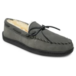 Minnetonka Men's Suede Sheepskin Hardsole Moc Slipper -Georgia Shoes Shop GUEST 34f6e0fd 1a87 4507 b18c 5c1e0d31cf40