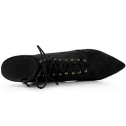 Allegra K Women's Pointy Toe Lace Up Side Zip Stiletto Heels Ankle Boots -Georgia Shoes Shop GUEST 351a3647 5db9 4458 835b bdad7ffbdc1e