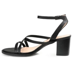 Journee Collection Womens Anikah Buckle Ankle Strap Stacked Heel Sandals