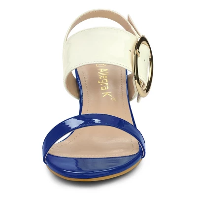 Allegra K Women's Slingback Block High Heel Sandals 3 Allegra K Women's Slingback Block High Heel Sandals