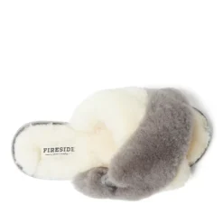 Fireside By Dearfoams Women's New Castle Genuine Shearling Cross Band Slide -Georgia Shoes Shop GUEST 3652f390 2340 4657 be59 8950a0a4efda