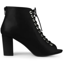 Perphy Women's Peep Toe Lace Up Chunky Heel Ankle Boots -Georgia Shoes Shop GUEST 3712df34 0fae 4a5c 8dae 3103df63af77