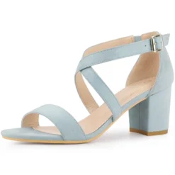 Perphy Women's Crisscross Strap Open-Toe Chunky Heels -Georgia Shoes Shop GUEST 37791f83 d91b 45e7 afe1 e9e6dc1ea0bc