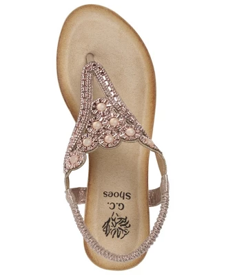 GC Shoes Chloe Embellished Slingback Wedge Sandals 5 GC Shoes Chloe Embellished Slingback Wedge Sandals - Image 3