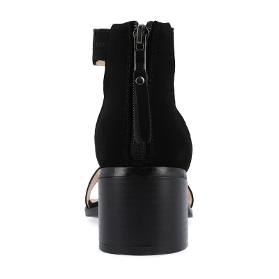 Journee Collection Womens Percy Low Stacked Heel Back Heel Zip Sandals 4 Journee Collection Womens Percy Low Stacked Heel Back Heel Zip Sandals - Image 2