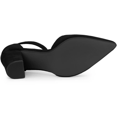 Allegra K Women's Ankle Strap Pointed Toe Block Heels Pumps 7 Allegra K Women's Ankle Strap Pointed Toe Block Heels Pumps - Image 5