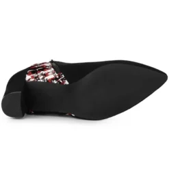 Allegra K Women's Plaid Pointed Toe Block Heels Ankle Boots -Georgia Shoes Shop GUEST 3b13c625 b487 4c98 b000 7566aace6855