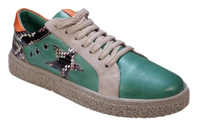 Cools 21 Charlee Snake Skin Two-Tone Star Motif Lace Up Sneakers 7 Cools 21 Charlee Snake Skin Two-Tone Star Motif Lace Up Sneakers - Image 5