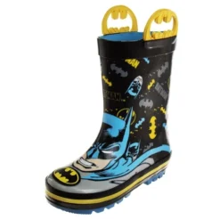Batman Rubber Rainboots - Waterproof Lightweight Easy On With Easy Pull Handles (sizes 7-1 Toddler / Little Kid / Big Kid) -Georgia Shoes Shop GUEST 3d86374a d55a 4239 985a 52adabedb03a