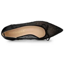 Allegra K Women's Pointed Toe Bow Rhinestone Mesh Ballerina Flats -Georgia Shoes Shop GUEST 3dd829dd 3614 4a4e ada8 be7148e80f51