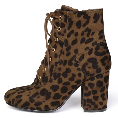 Allegra K Women's Lace Up Chunky Heel Ankle Booties 8 Allegra K Women's Lace Up Chunky Heel Ankle Booties - Image 6