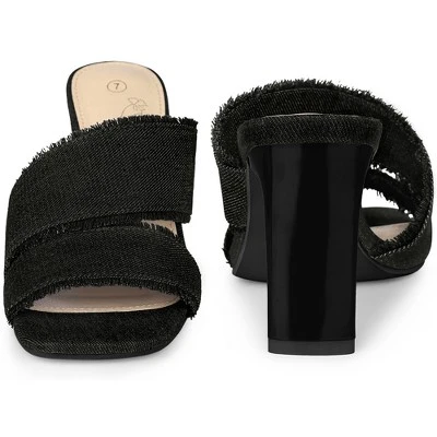 Perphy Slide Heels Mules Block Heel Sandals For Women 3 Perphy Slide Heels Mules Block Heel Sandals For Women